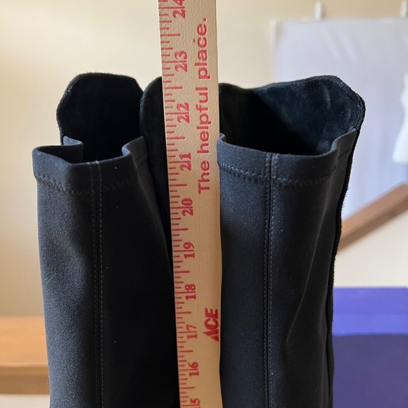 STUART WEITZMAN RESERVE BLACK SUEDE BOOTS 9 NIB OVER KNEE PULL ON STRETCHY CHIC - Picture 8 of 10